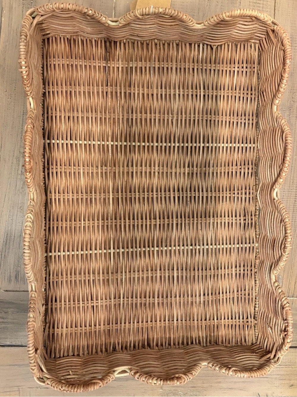 Woven Rattan Serving Tray Basket - Natural Brown